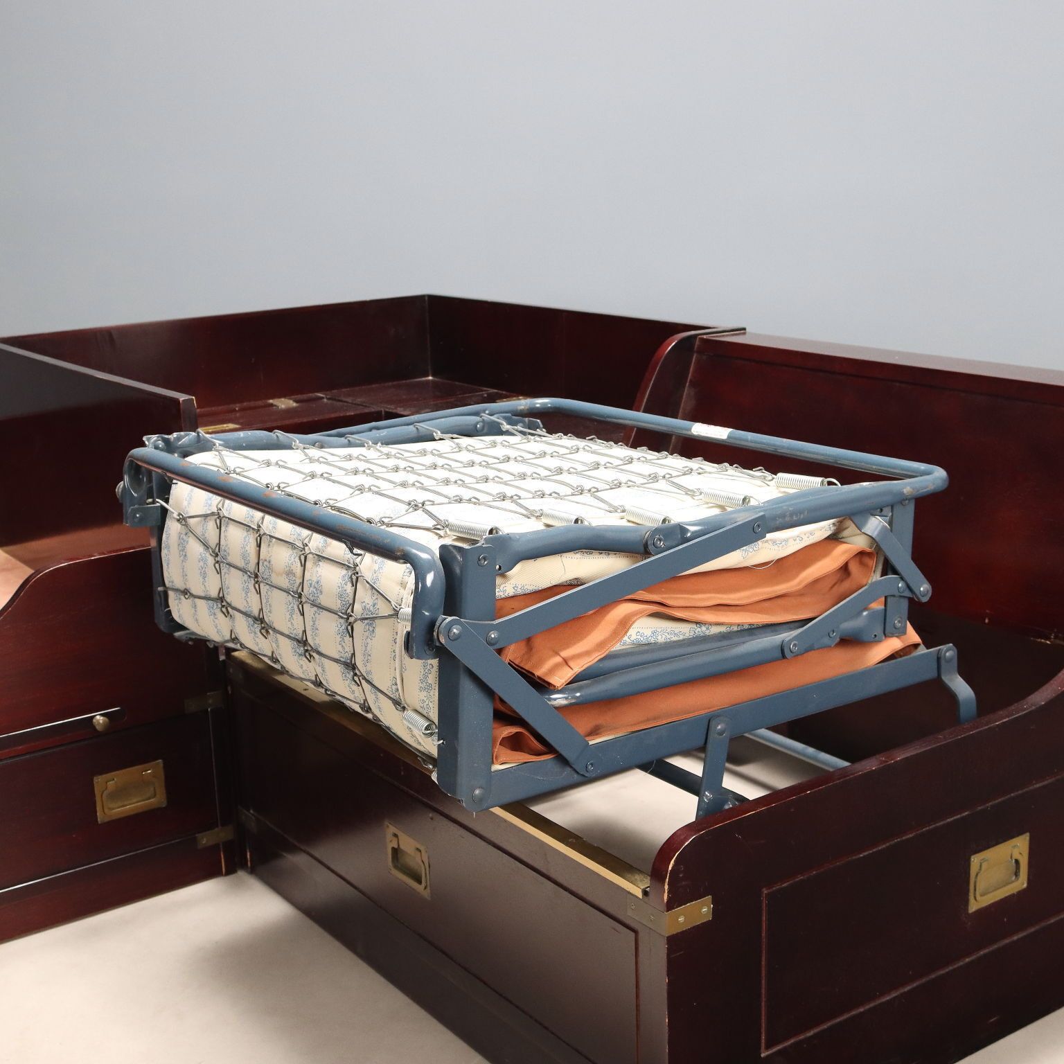 photo buy Antique Single Bed Navy Style Mahogany Veneer Italy XX Century