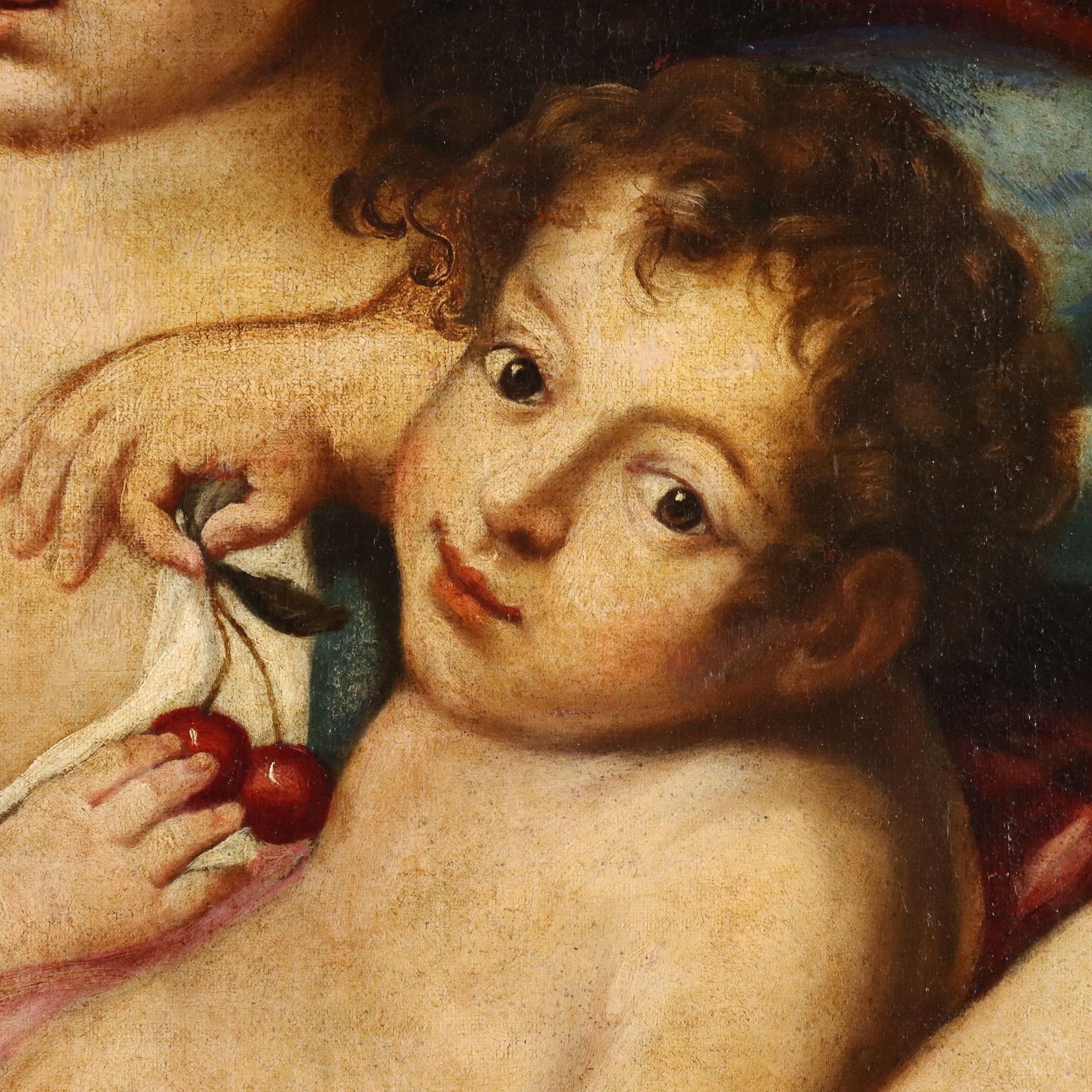Antiek schilderij, allegorie van de Naastenliefde, volgeling van Carlo Cignani, 17e eeuw photo vinterior