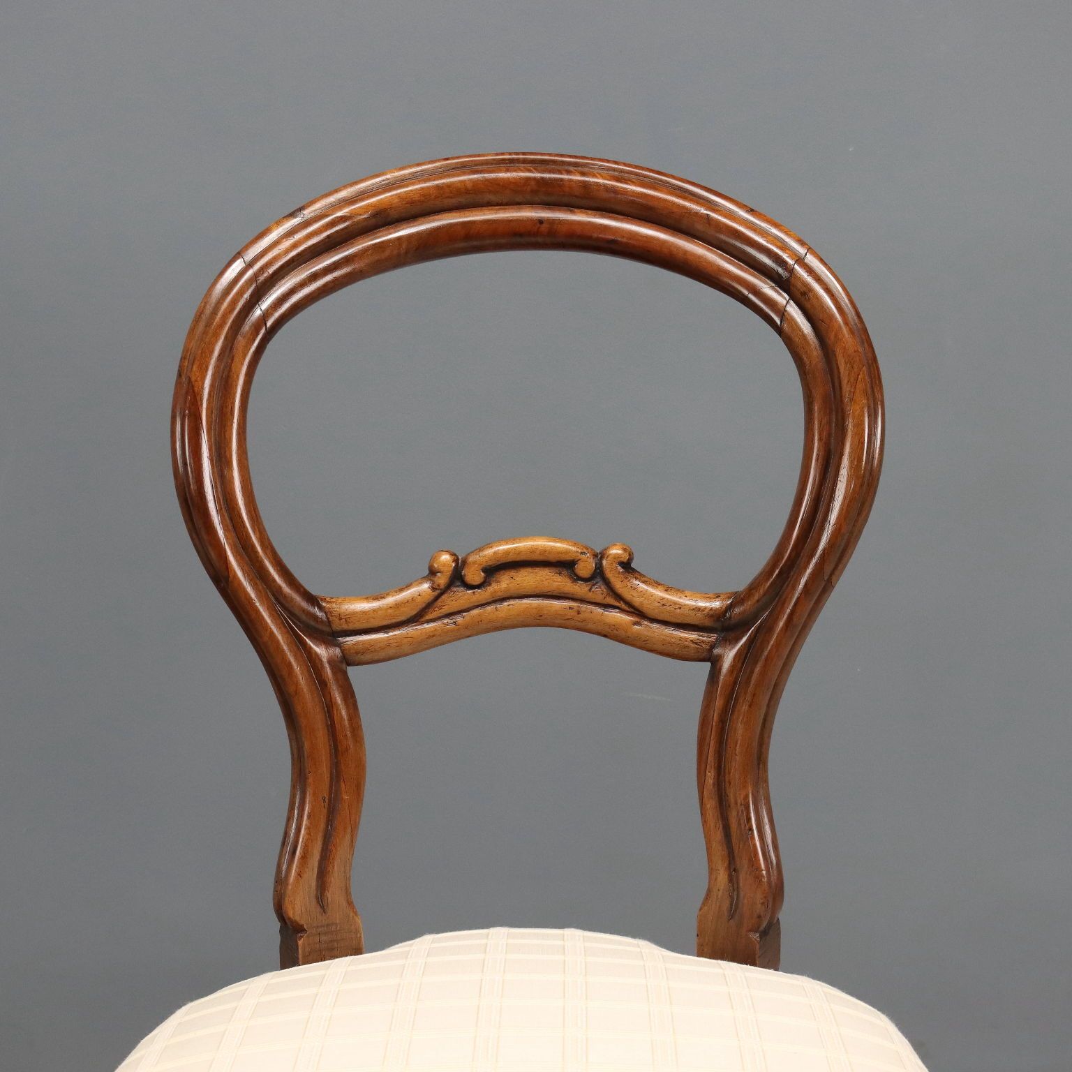 Antique Chairs Louis Philippe Walnut Fabric Italy XIX Century photo 790.0