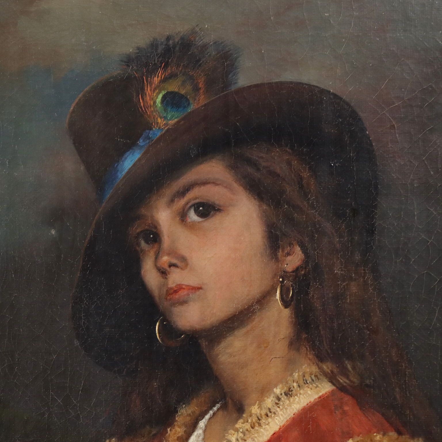 Peinture moderne signée Domenico Pesenti, huile sur toile, XIXe siècle photo Art