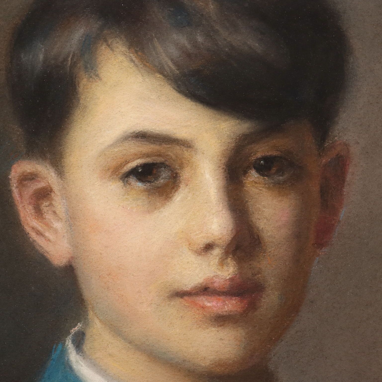 Modern Painting Signed Piero Galanti Portrait Of A Boy '900 photo Art
