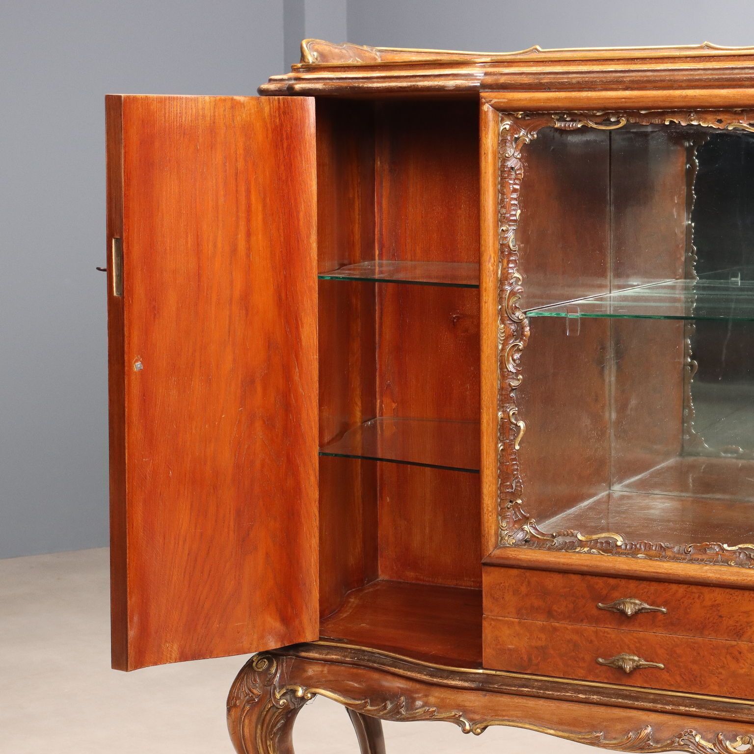 Antique Cupboard Chippendale Style Walnut Italy XX Century photo Furniture
