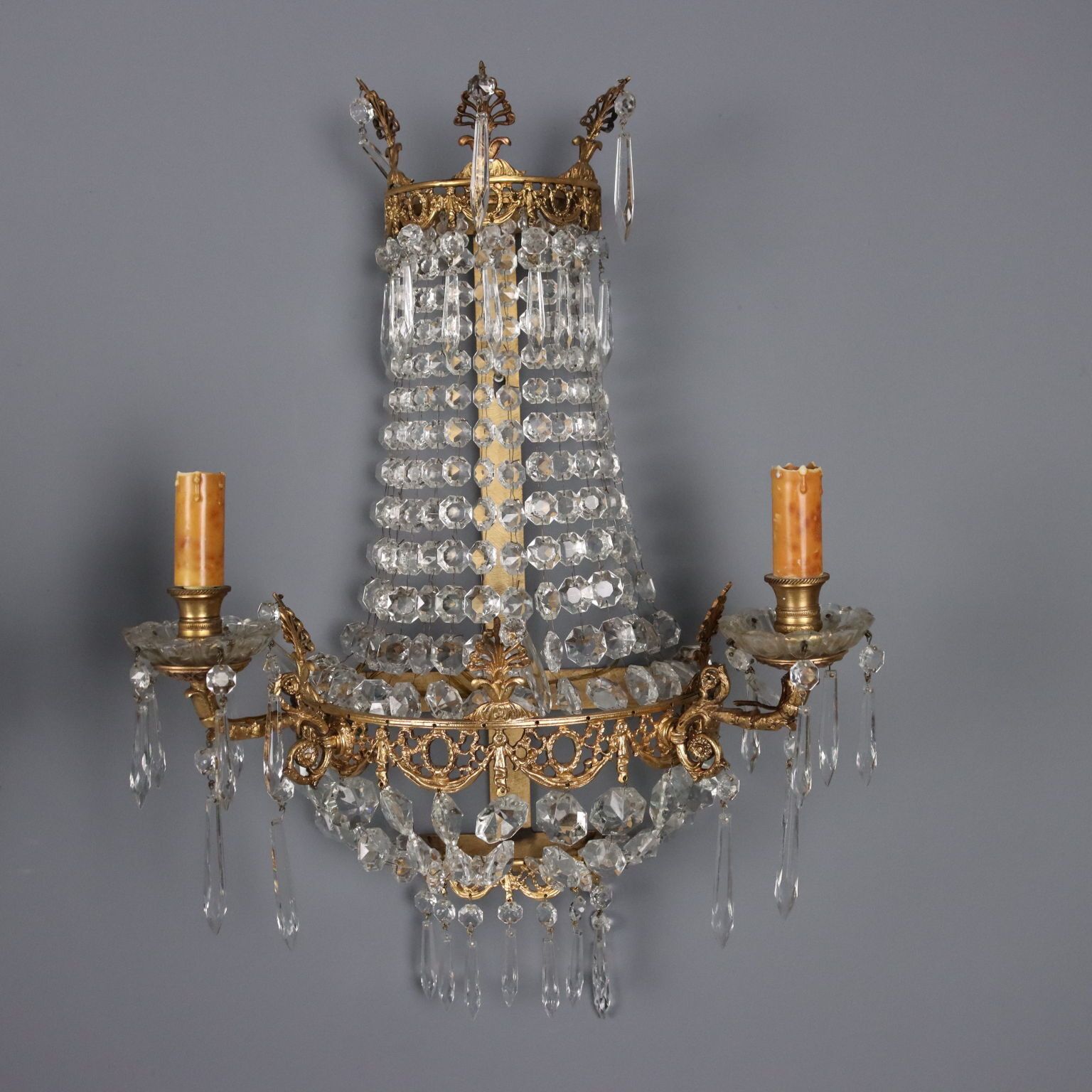 Wall Lamps Gilded Bronze Neoclassical Motifs XX Century photo Lighting