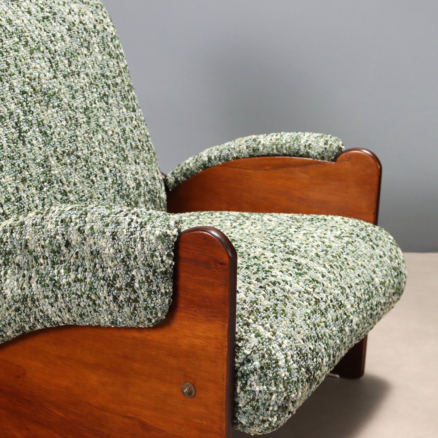 Fauteuils vintage en bois et tissu, design italien, années 1960 photo buy