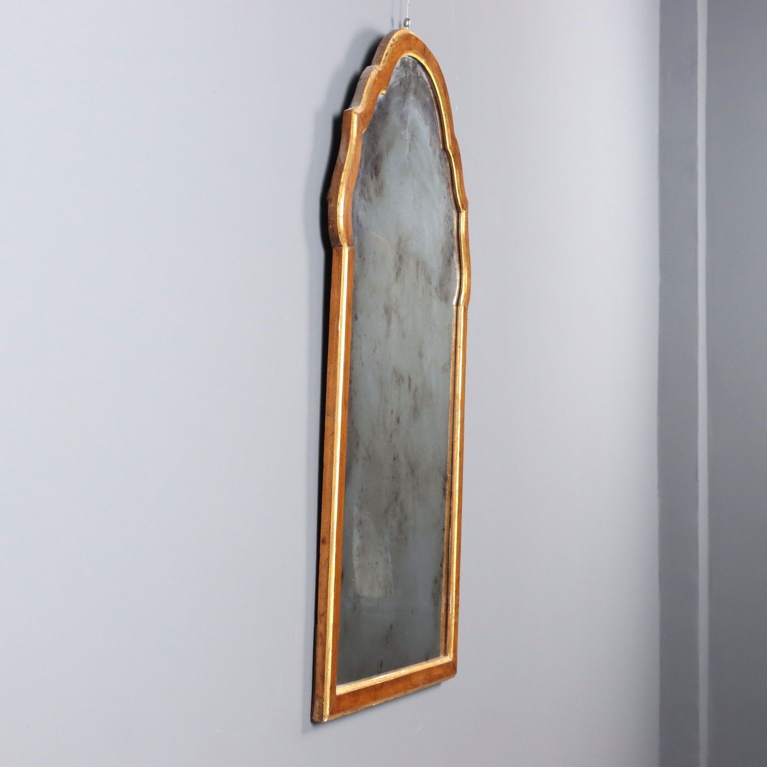 Miroir d'époque en noyer, Italie, XIXe siècle photo vintage