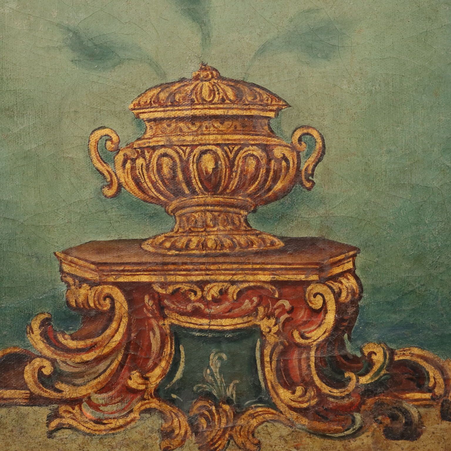 Antique Painting Overdoor Oil On Canvas Italy XIX Century photo 1370.0