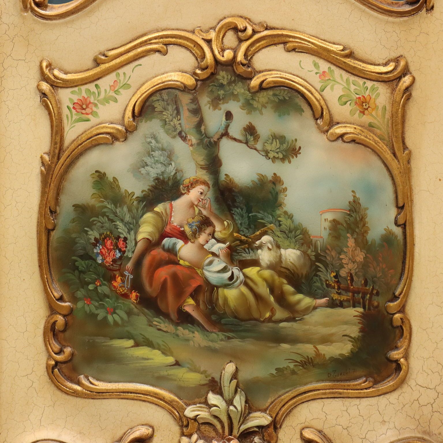 photo furniture Encoignure de style baroque en bois laqué, XXe siècle