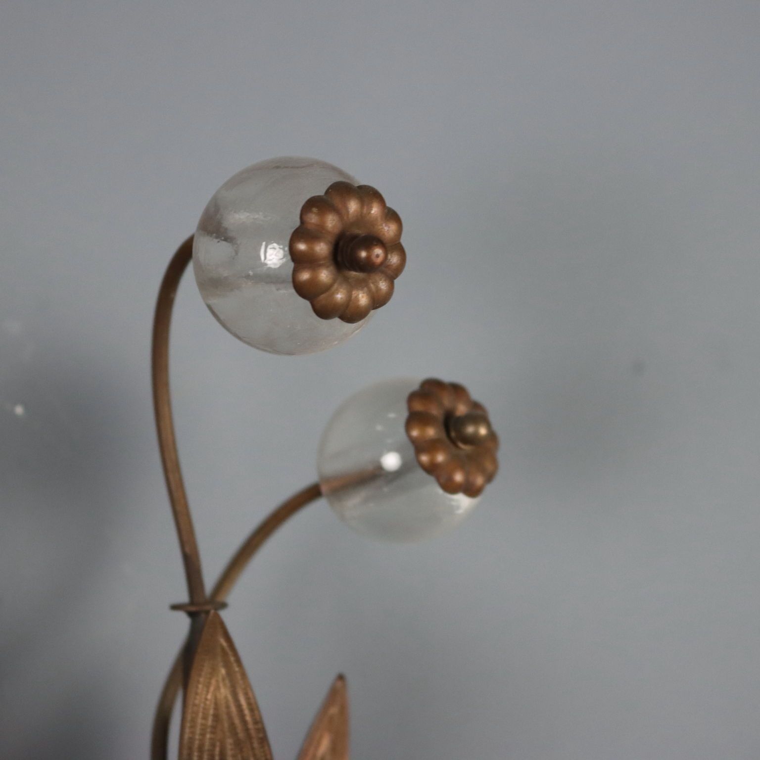 Antique Wall Lamps Burnished Metal Glass 3 Lights Italy XX Century photo for sale