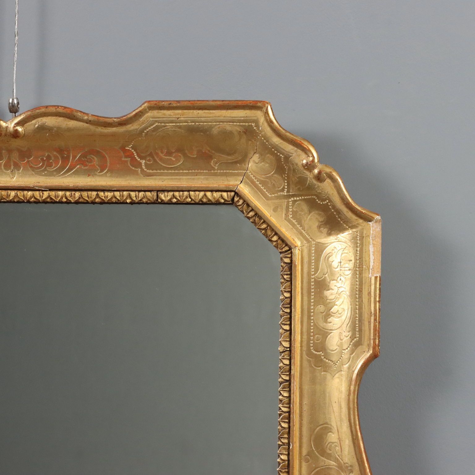 Antique Mirror Carved Gilded Wood France XX Century photo vinterior