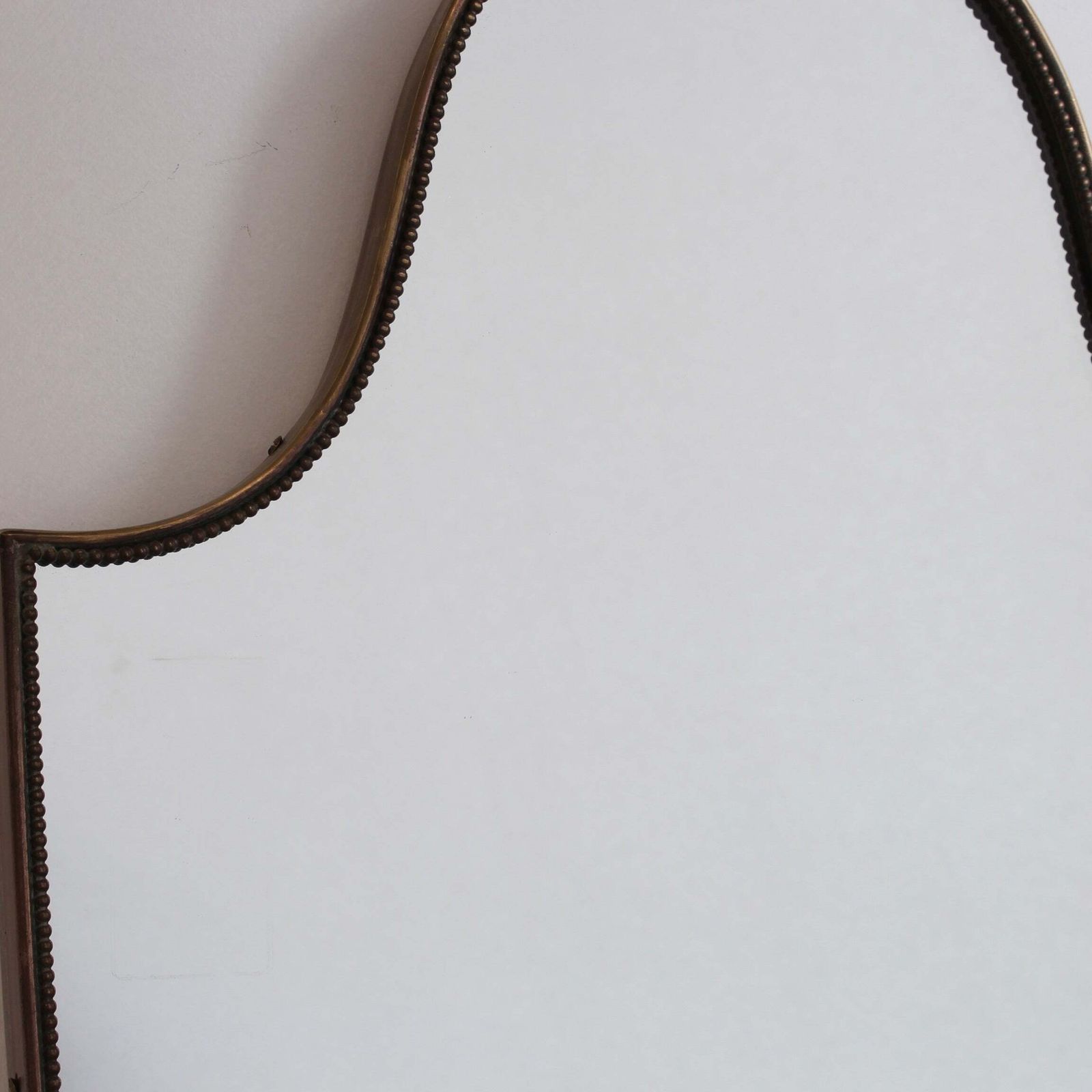 Mid Century Italian Wall Mirror With Brass Frame And Beading (Circa 1960s) photo Home Decor