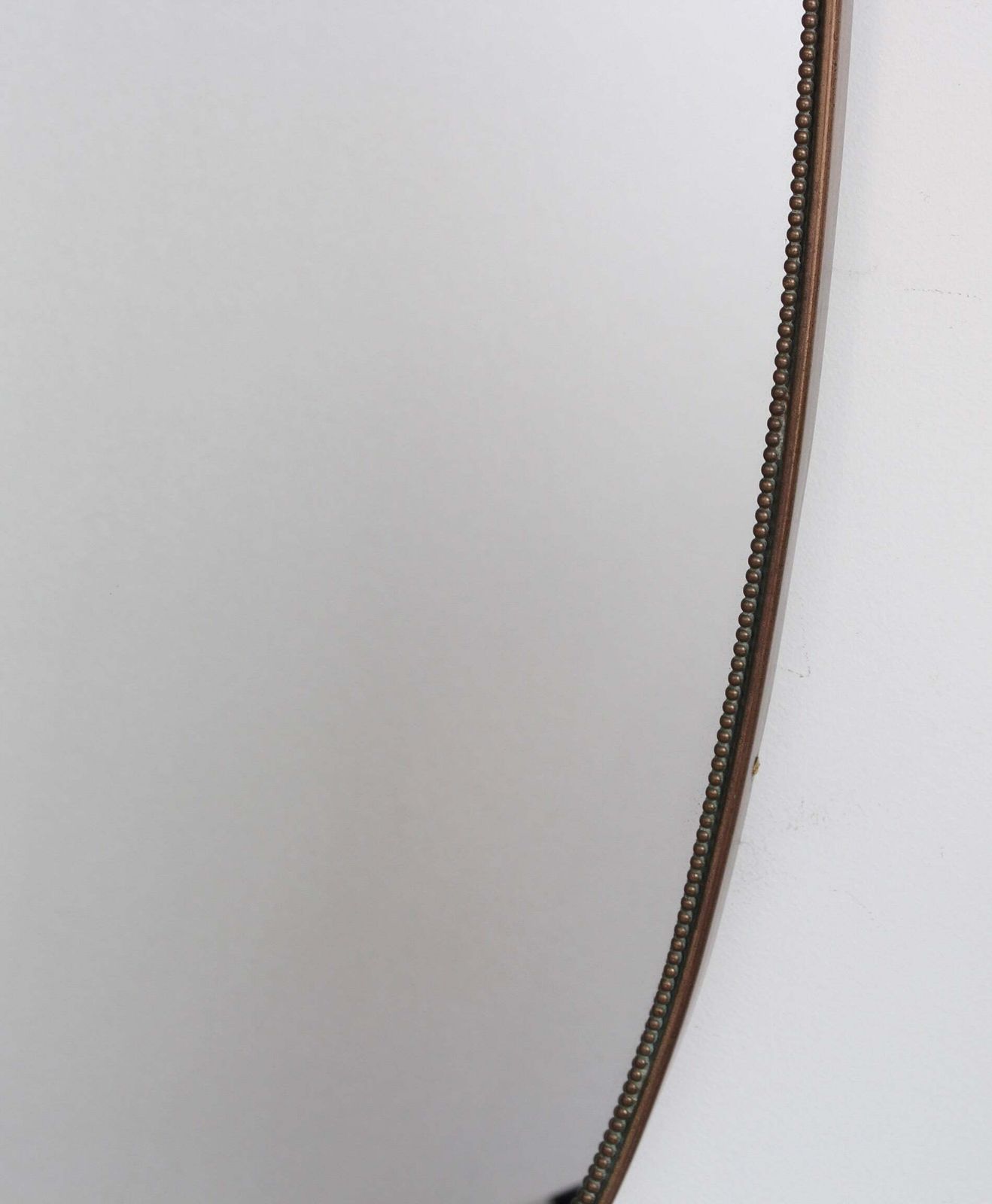 Mid Century Italian Wall Mirror With Brass Frame And Beading (Circa 1960s) photo buy