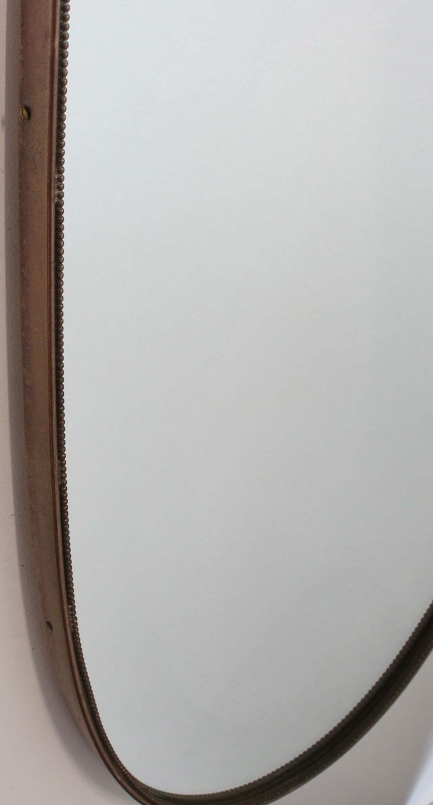 photo buy Mid Century Italian Wall Mirror With Brass Frame And Beading (Circa 1960s)