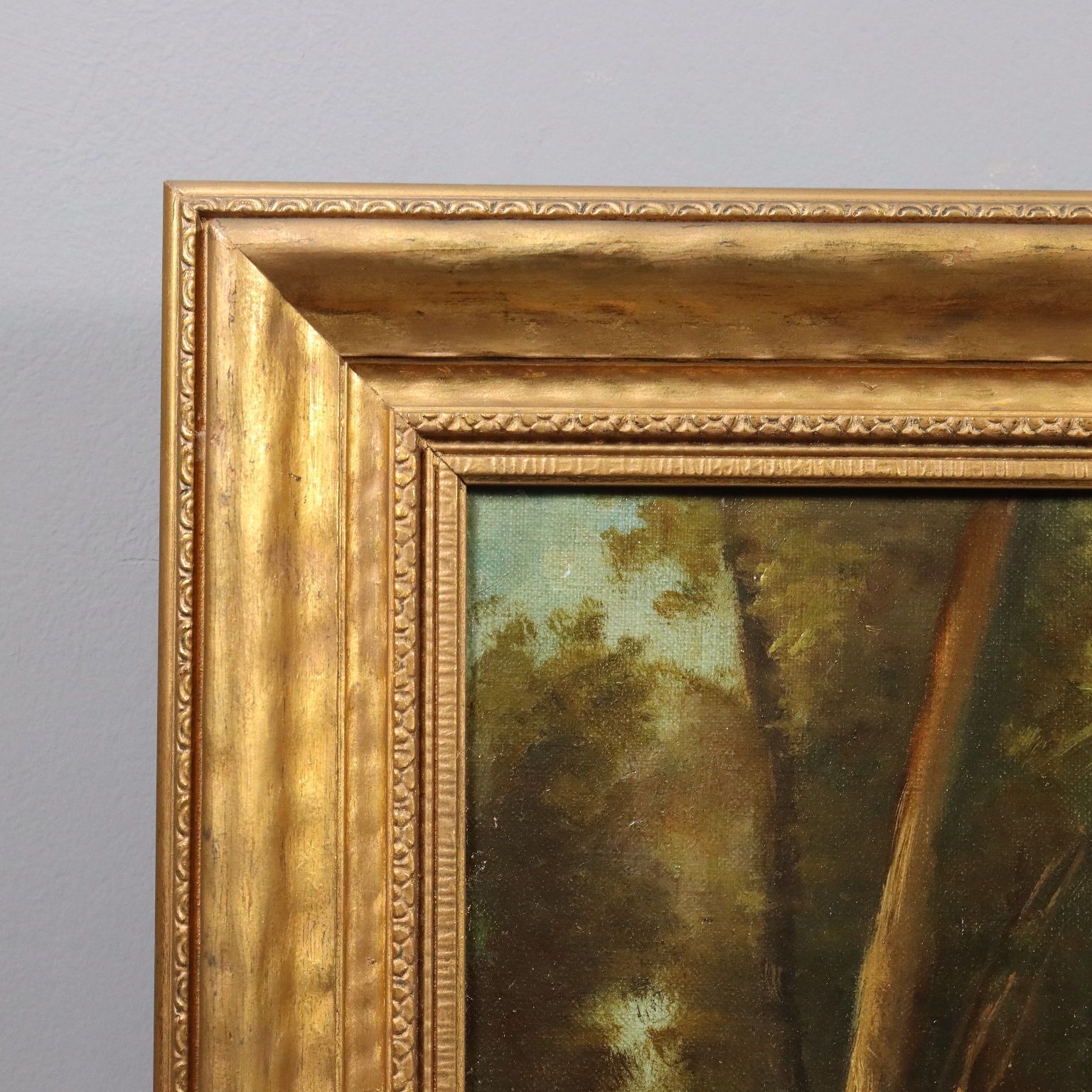 Art Antique Painting Rest On The Meadow Oil On Canvas XX Century photo