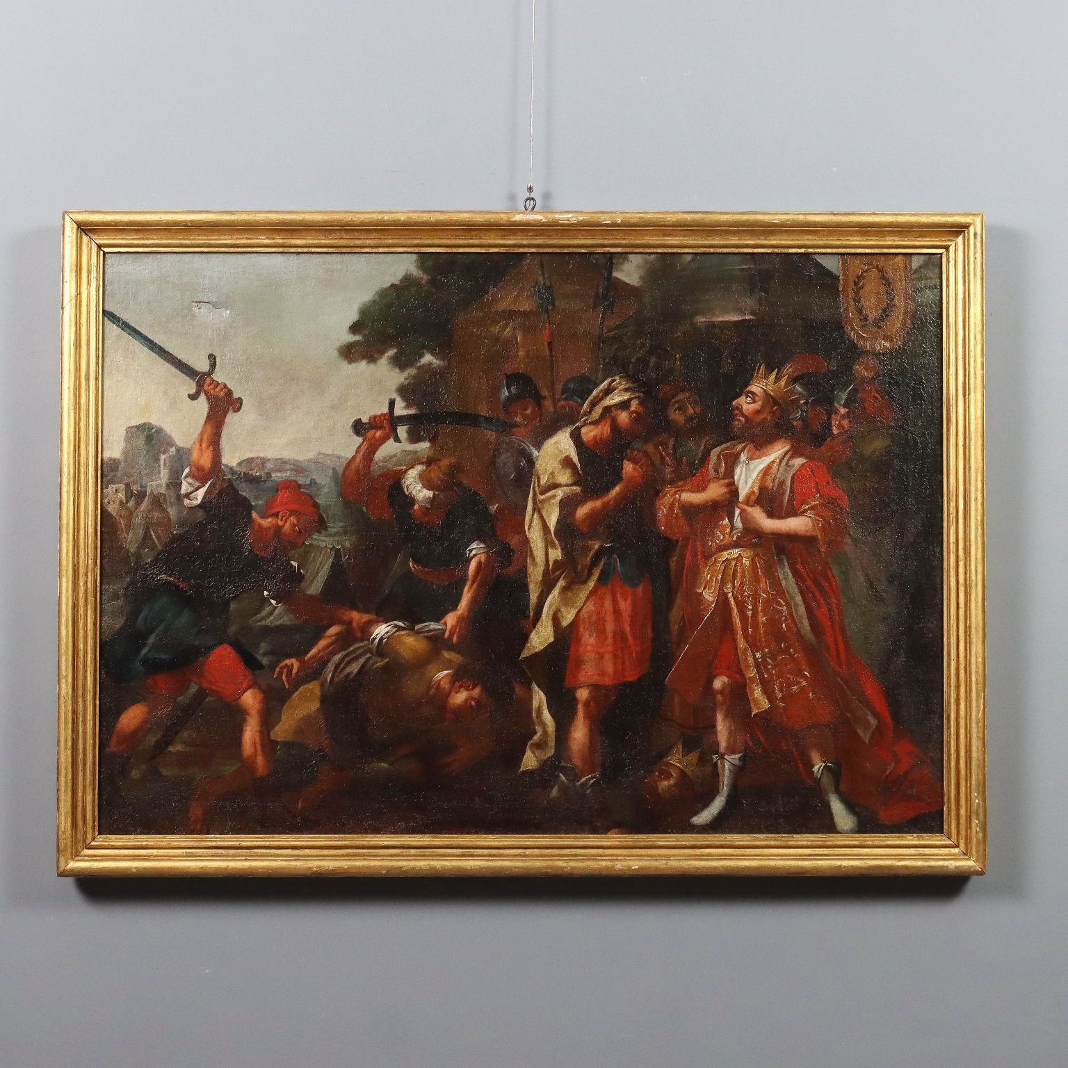 Antique Painting A Request Of Clemency Oil On Canvas XVII Century