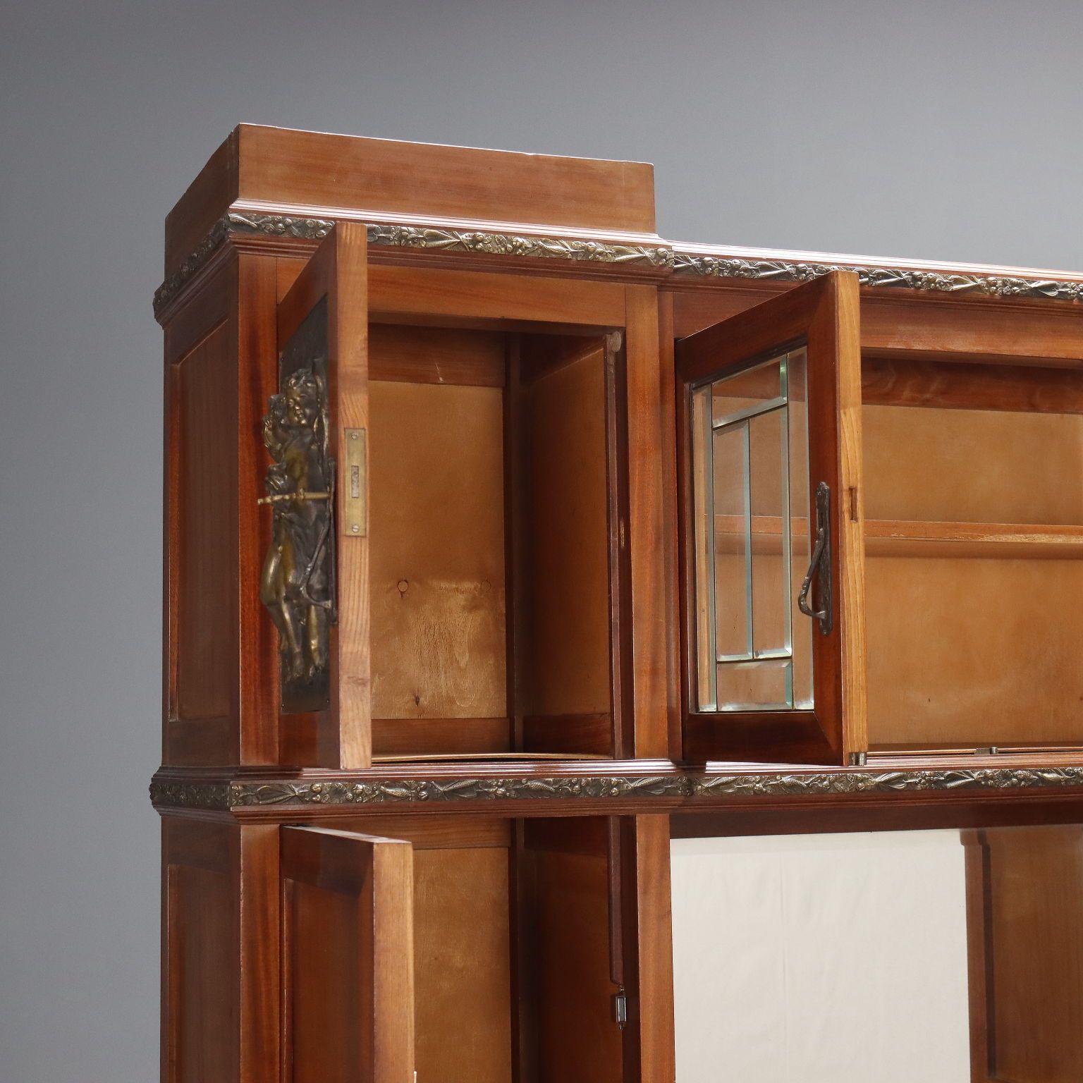 Cupboard Art Nouveau Mahogany Marble Italy XX Century photo 1370.0
