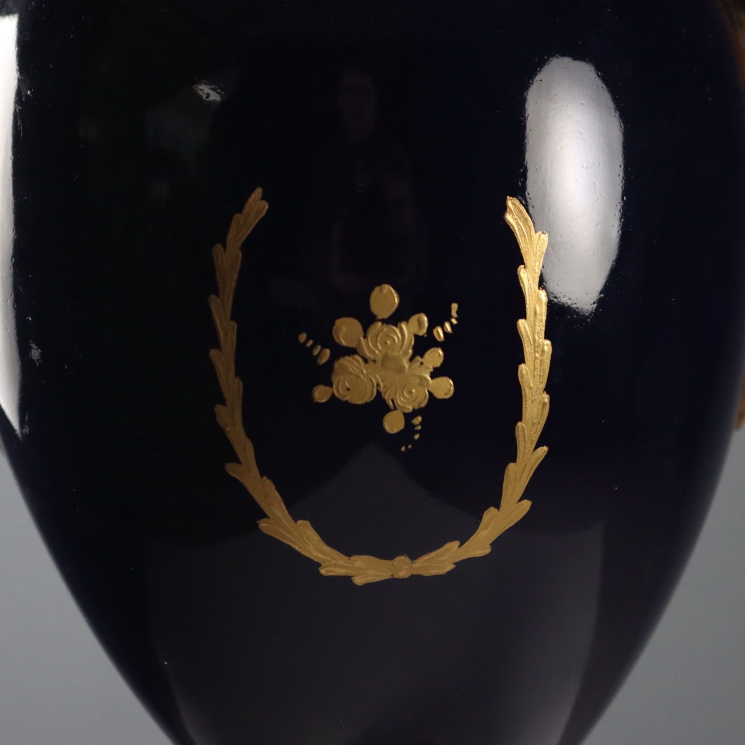 photo for sale Antique Sèvres Porcelain Vase Gold Decorations France XX Century