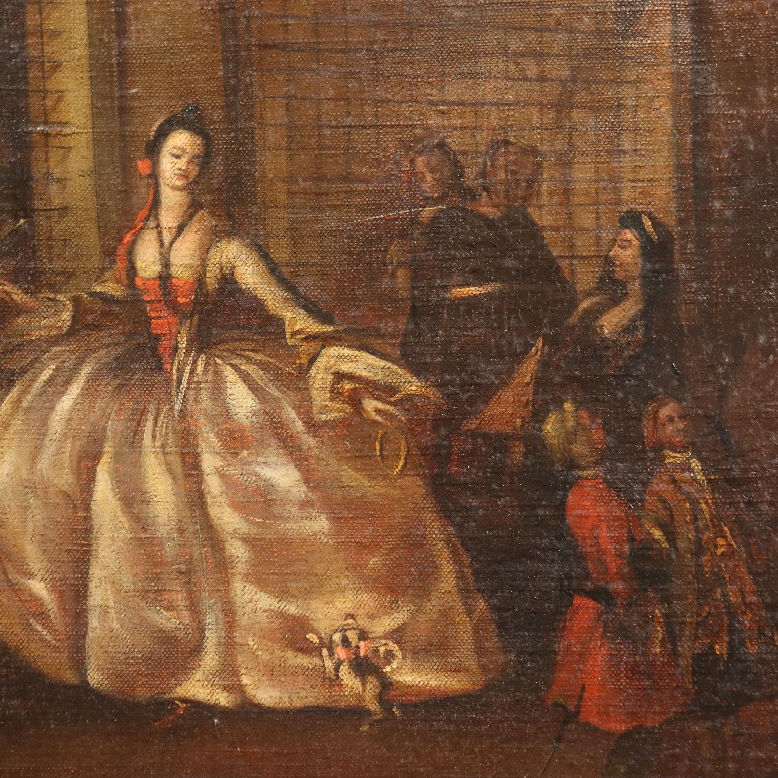 Antique Painting The Parlour Of The Nuns Of San Zaccaria '800 photo vinterior