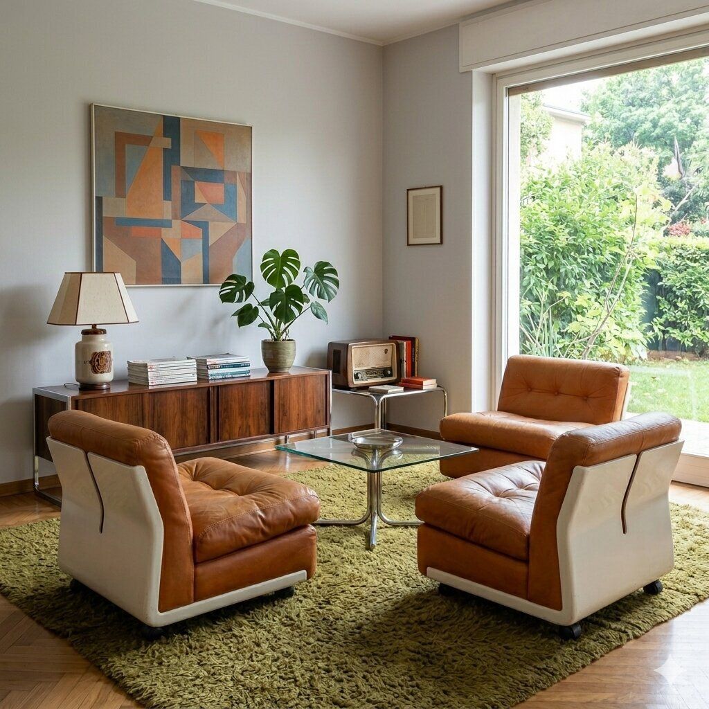 B&B Amanta Armchairs Vintage Design Mario Bellini Italy 1970s photo furniture