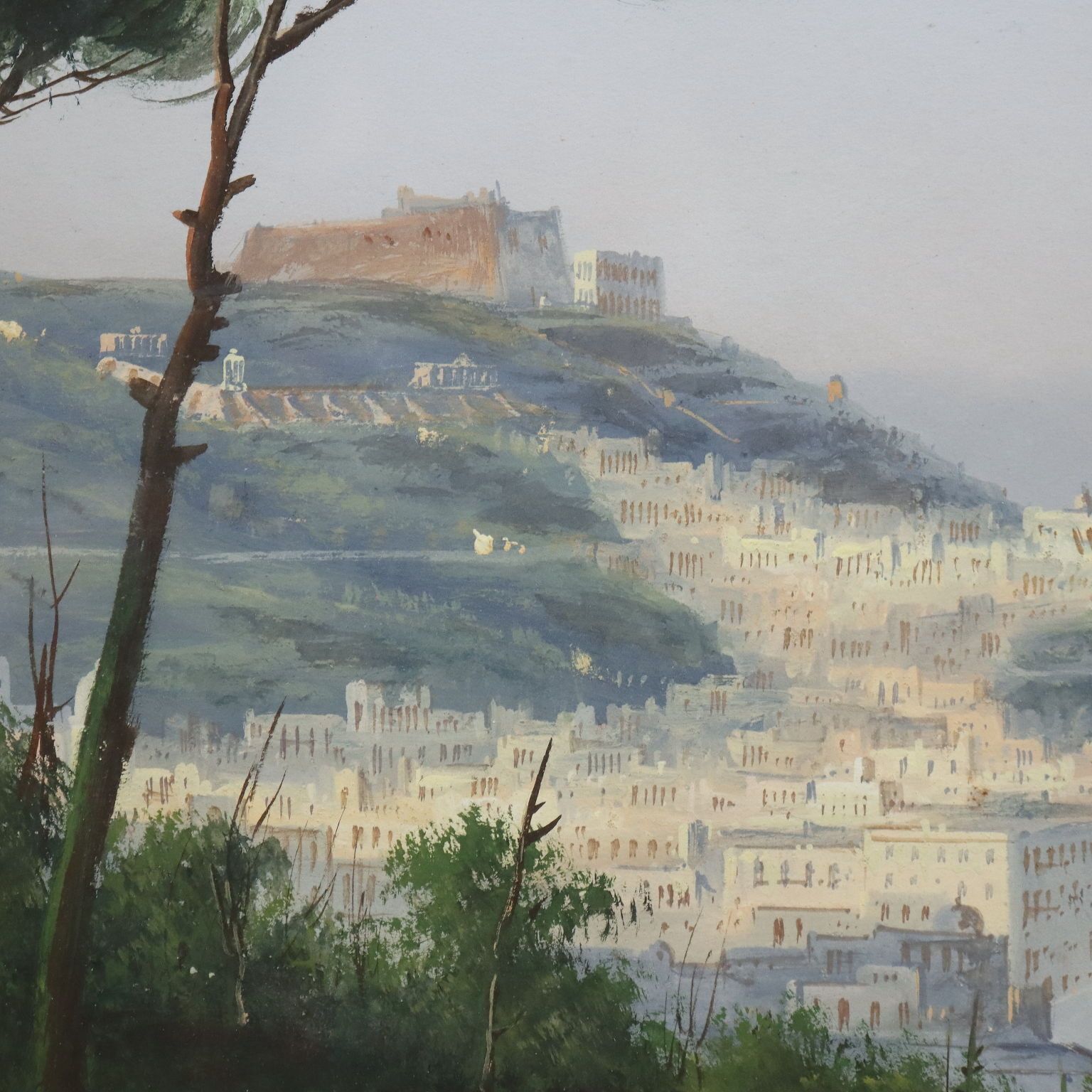 Modern Painting View Of Naples Gouache On Cardboard XX Century photo 750.0