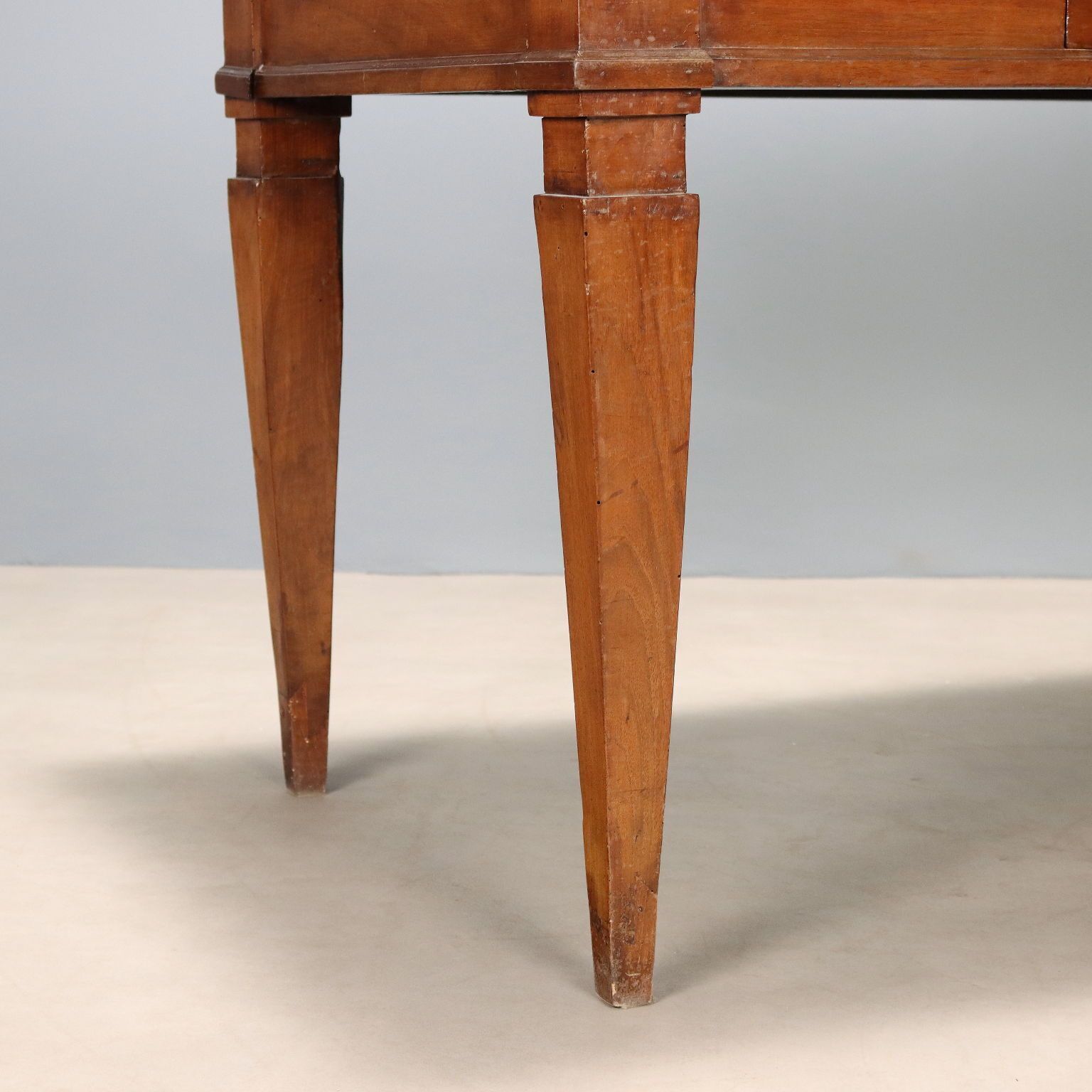 Antique Directoire Table Walnut Drawer Italy XVIII Xixi Century photo vinterior
