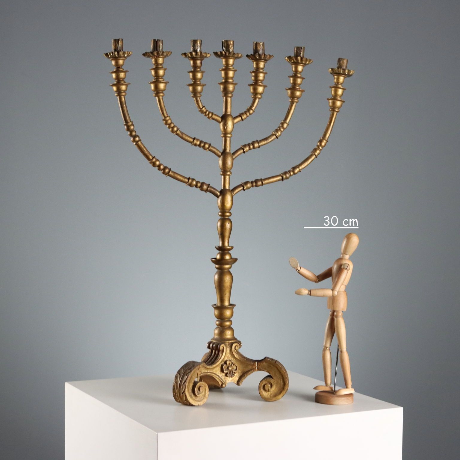 Antique Candelabra Gilded Wood 7 Arms XIX XX Century photo furniture