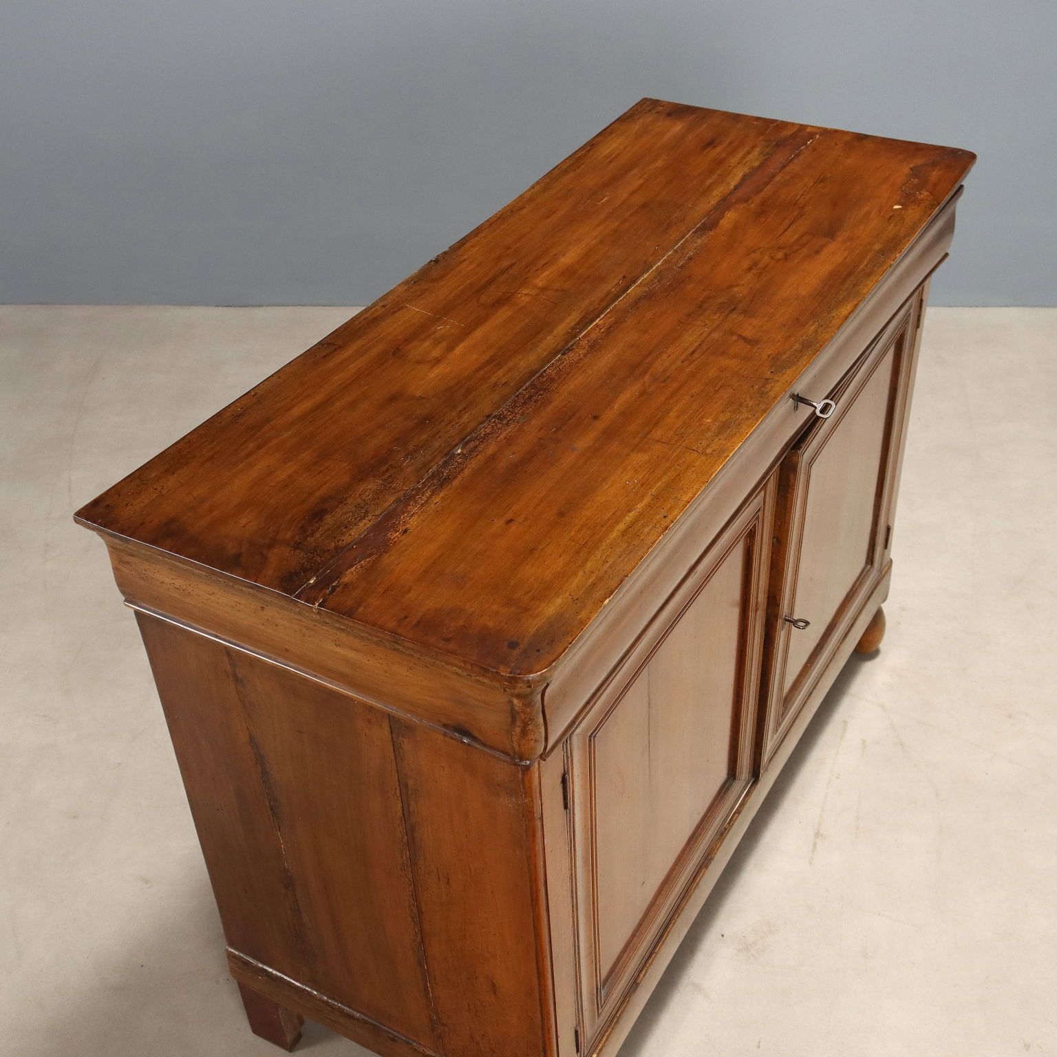 photo furniture Antique Cupboard Walnut Fir Drawers Italy Early XX Century