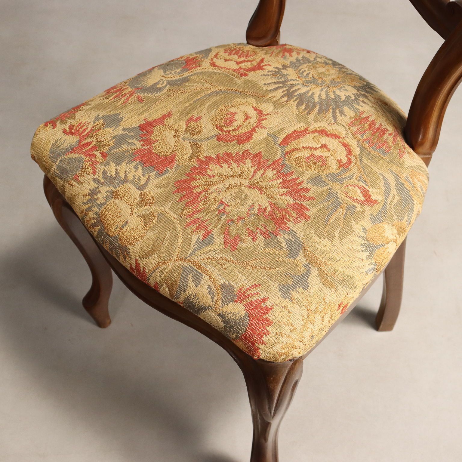 Antieke stoelen Louis-Philippe walnoot stof Italië 19e eeuw photo buy