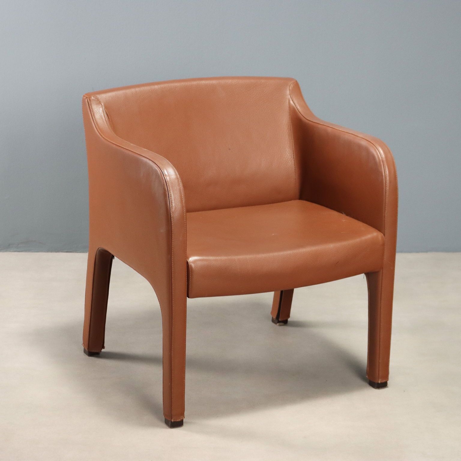 Fauteuil Busnelli System en cuir pleine fleur et mousse, vintage, années 2000
