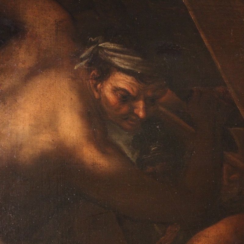 Kunst Antiek Italiaans schilderij – De kruisweg, 17e eeuw photo