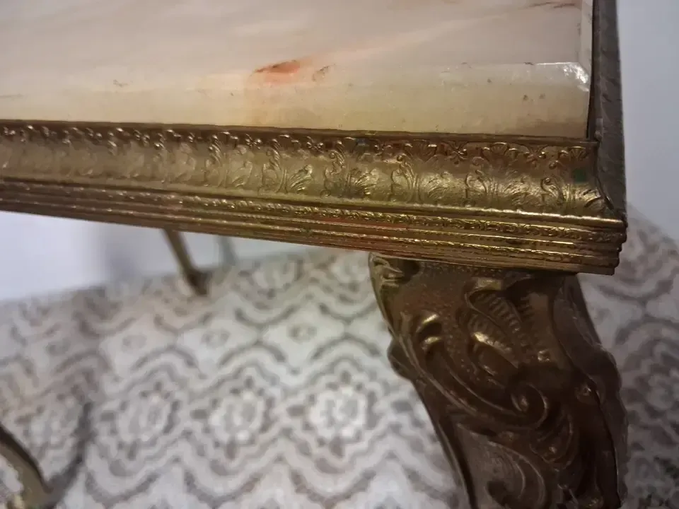 Vintage Onyx Side Wine Plant Coffee Table In Hollywood Regency Style photo for sale