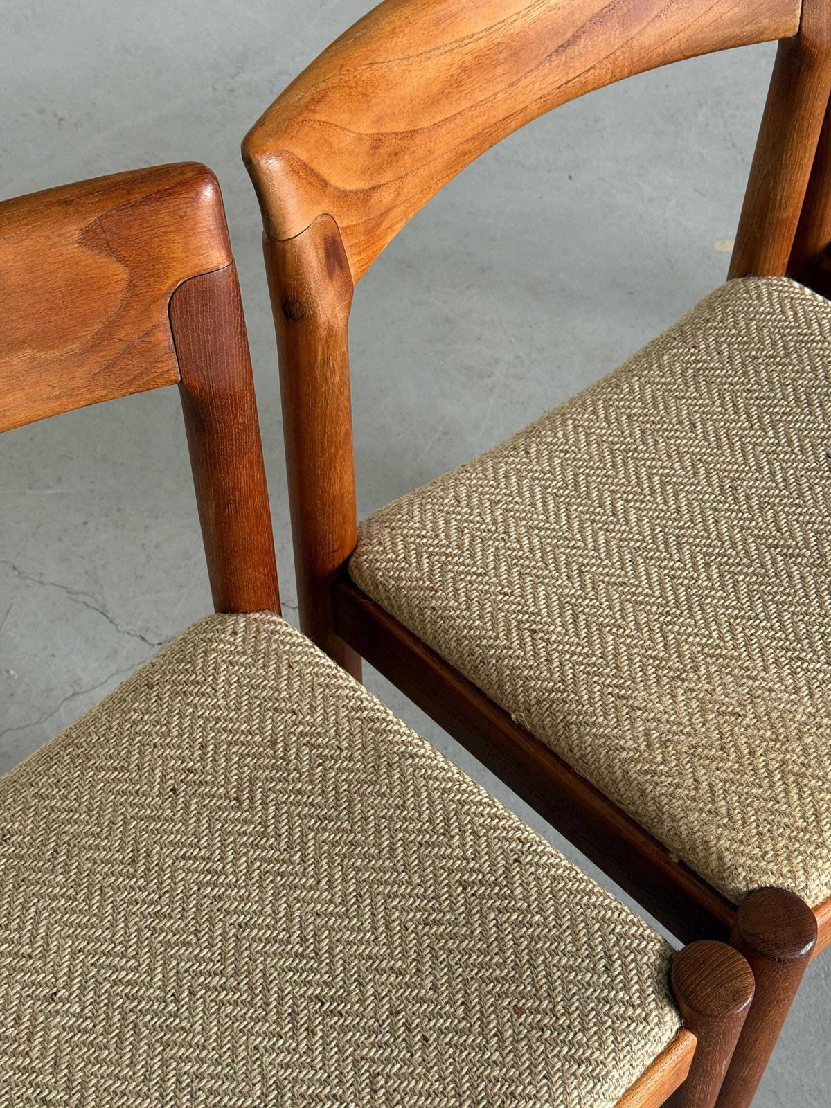 Set Of 4 Teak Dining Chairs Produced By Bramin, Denmark, Circa 1960s photo vintage
