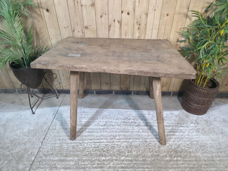 Old Antique Primitive Rustic Hungarian Wooden Butchers Prep Table Kitchen Island