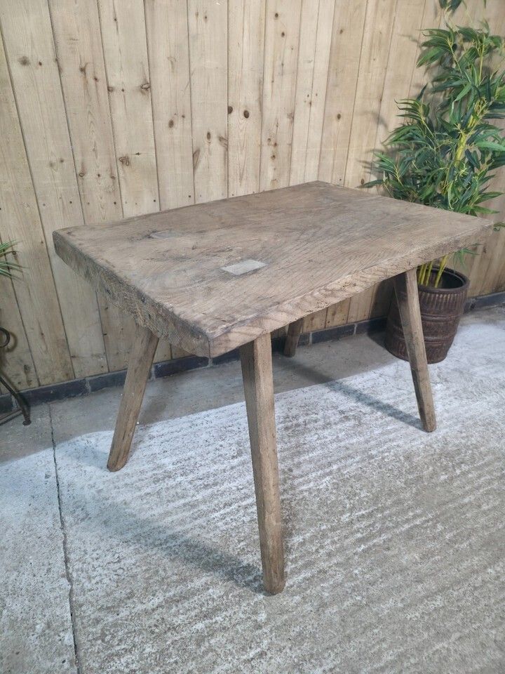 Old Antique Primitive Rustic Hungarian Wooden Butchers Prep Table Kitchen Island photo Furniture