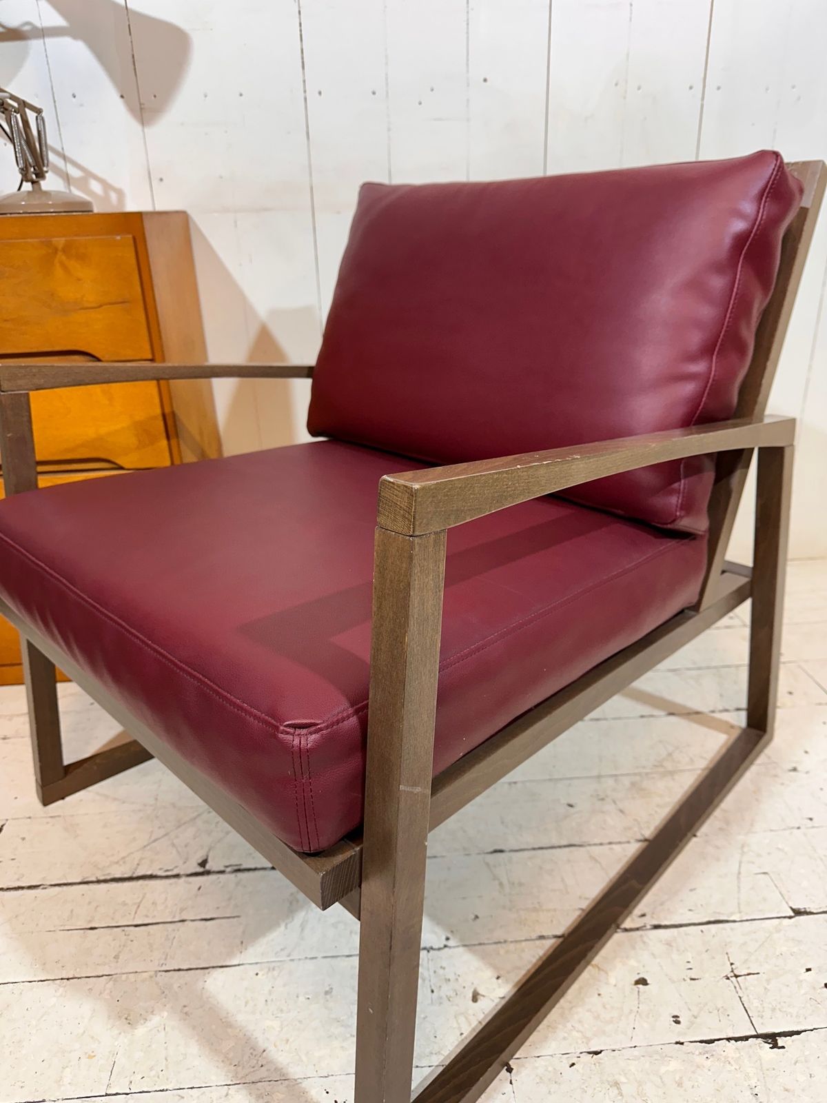 photo for sale Retro Red Leather Varese Armchair By Andy Thornton