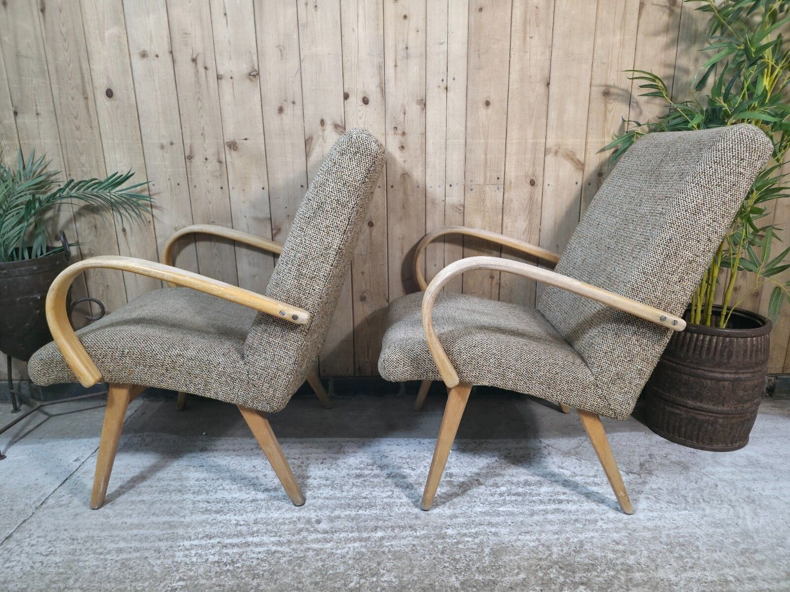 photo for sale Pair Of Mid Century Jaroslav Smidek Retro Armchairs 1960s Czechoslovakian Design