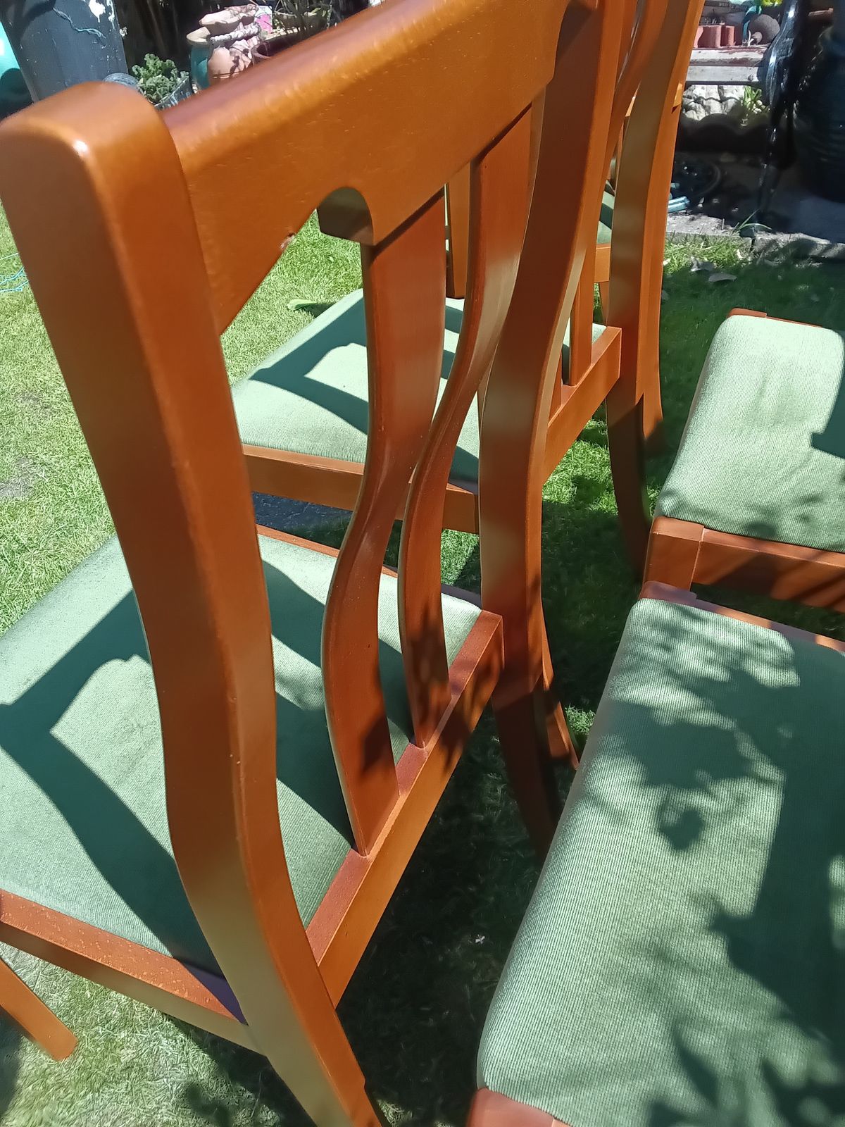 Reduced !! As New.. Set Of 6 Meredew Teak Vintage Dining Chairs. photo vintage