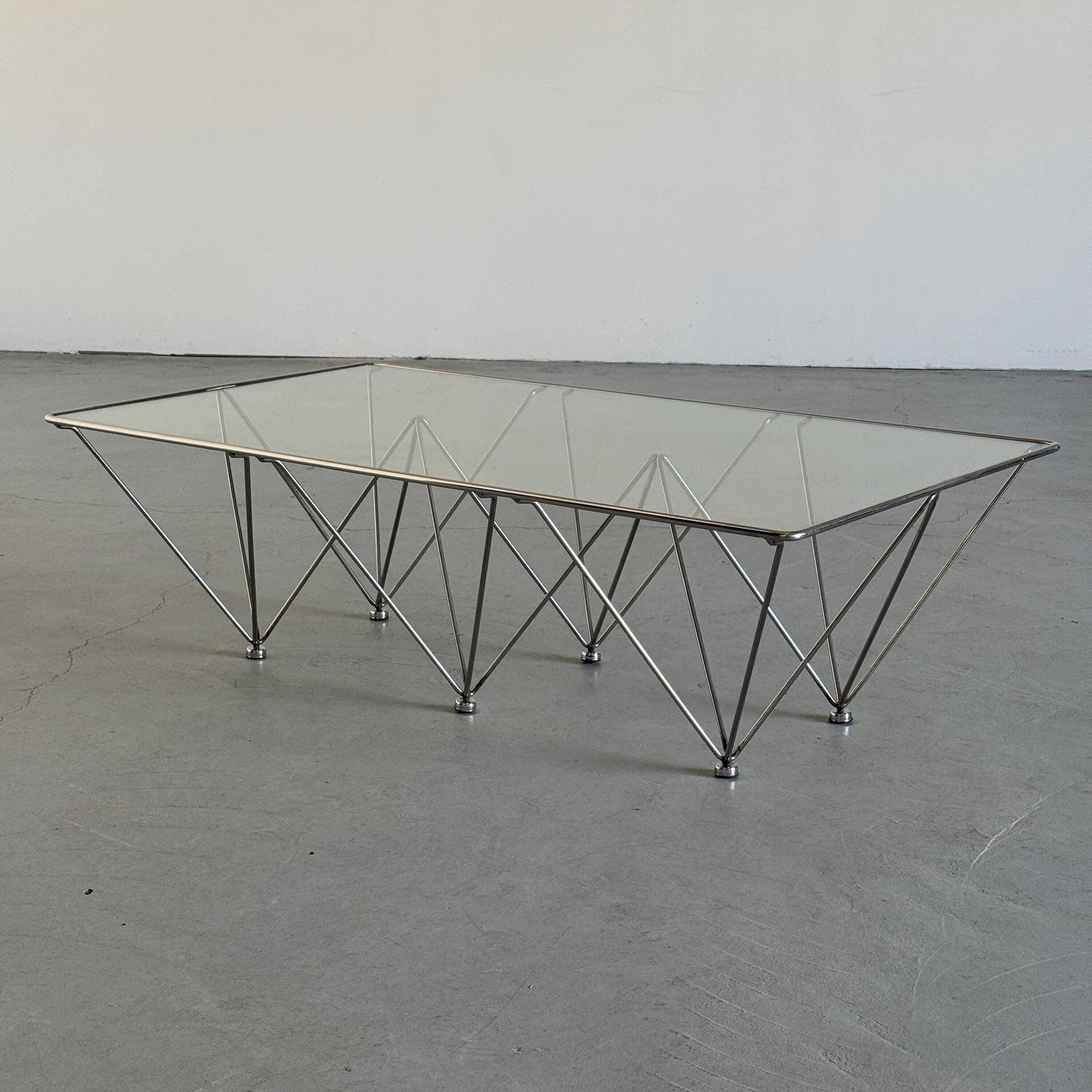Vintage Chrome And Glass Coffee Table In The Style Of Paolo Piva Alanda, 1980s photo furniture