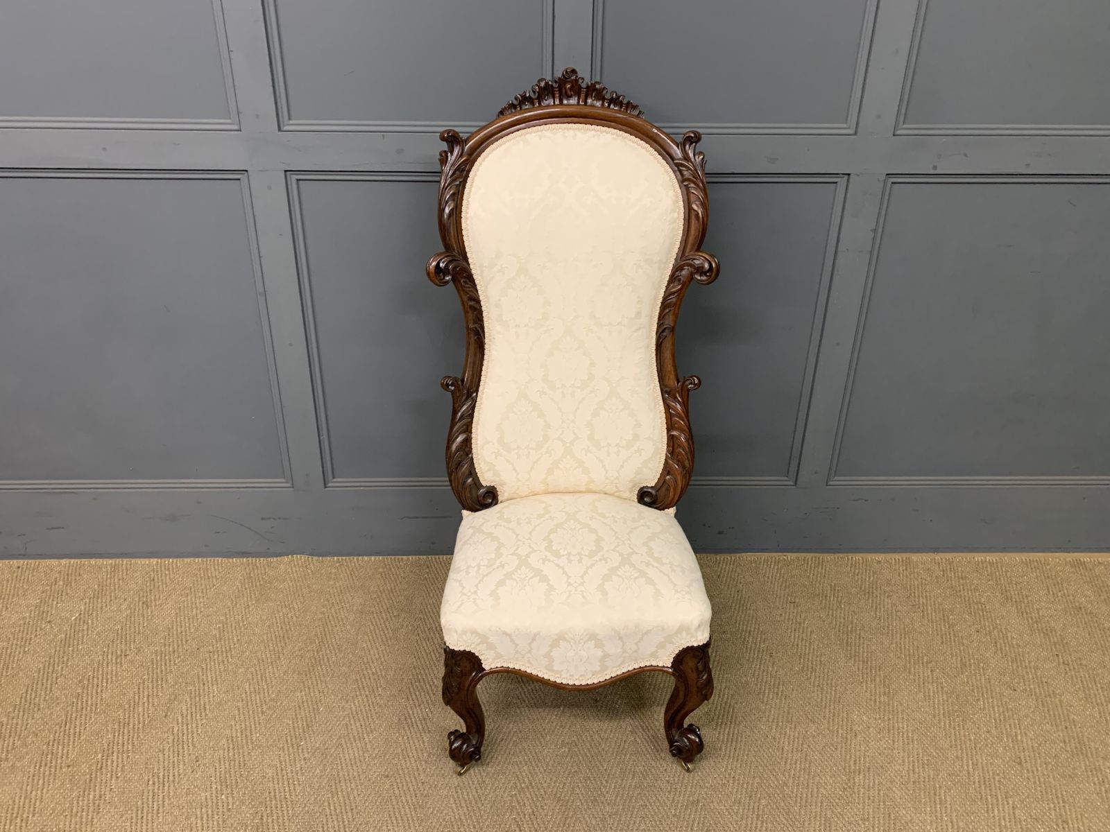 Victorian Rosewood Upholstered High Back Chair photo furniture