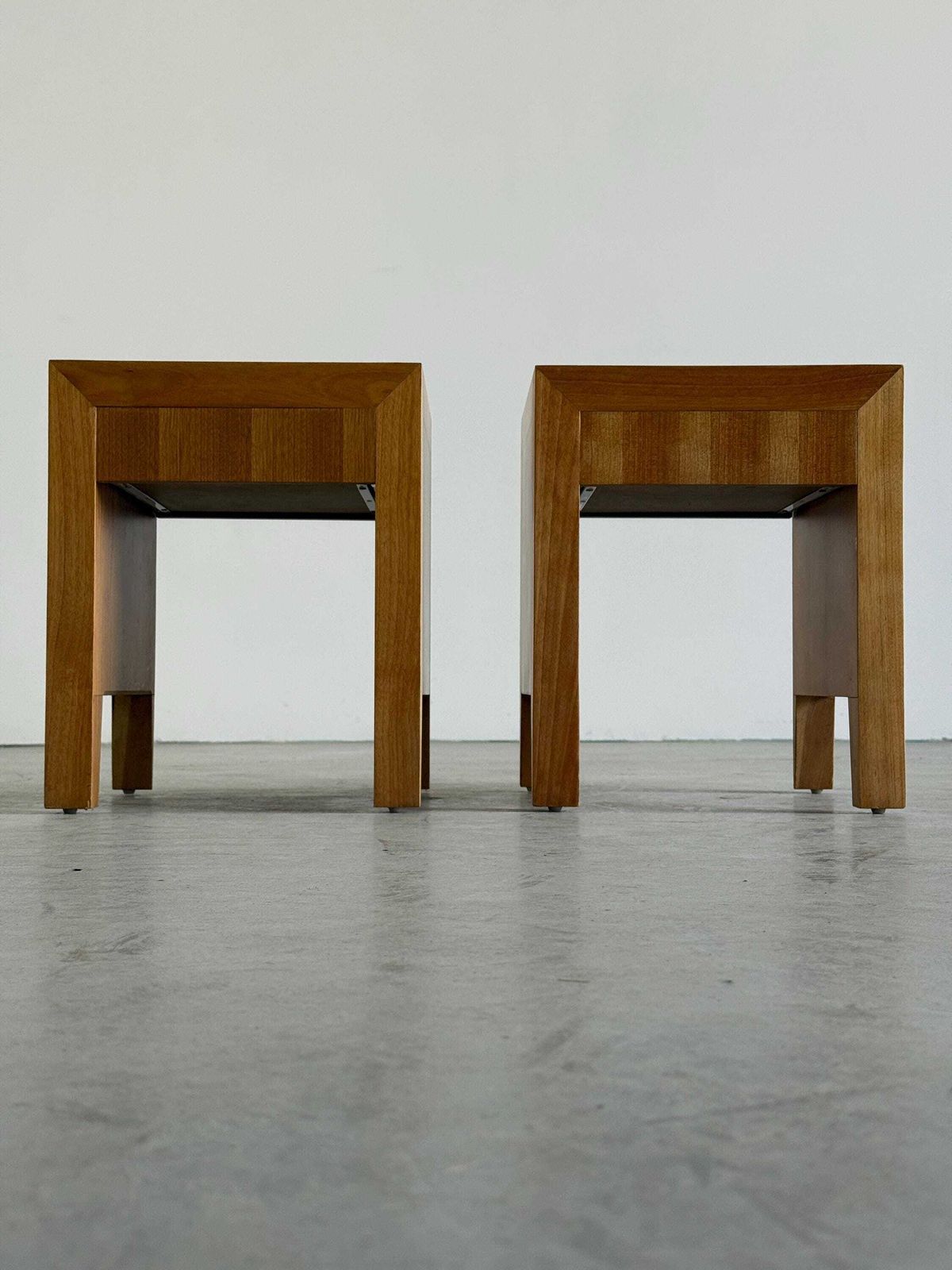 Pair Of Modernist Geometric Wood Bedside Tables, 1980s photo 878.0