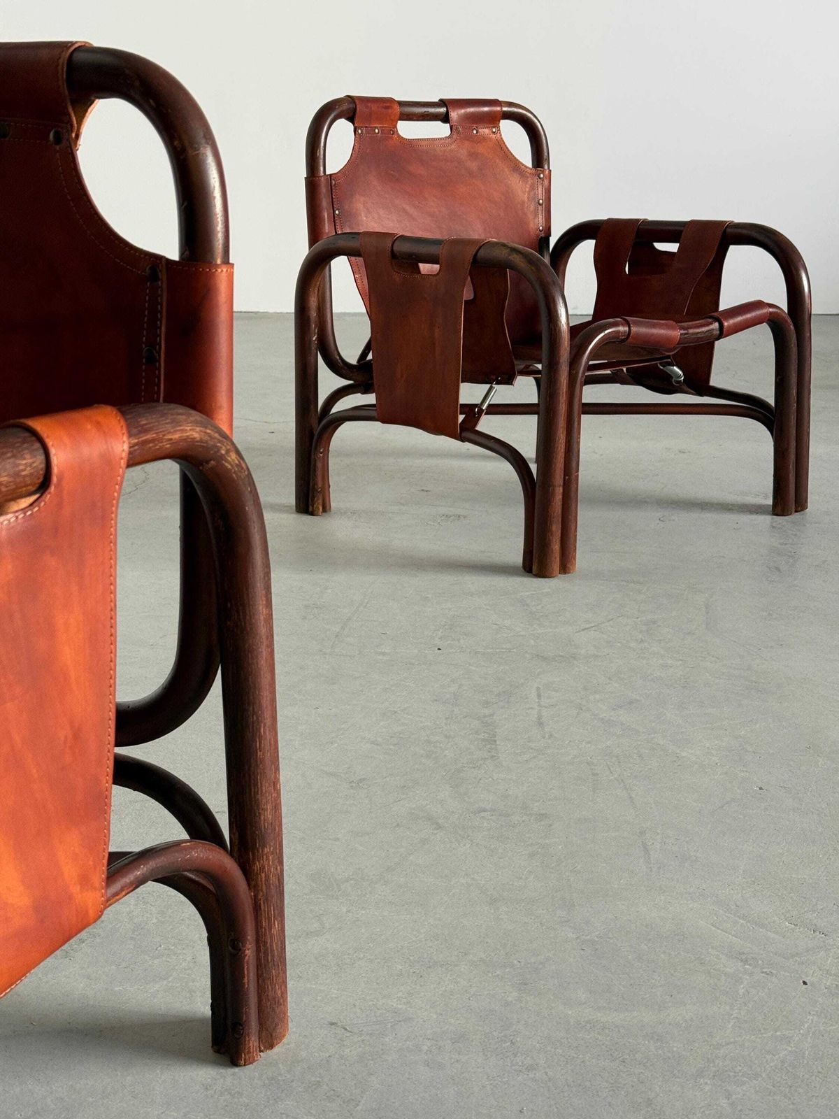 Pair Of Tito Agnoli Leather Safari Chair For Bonacina, 1960s Italy photo 3436.0