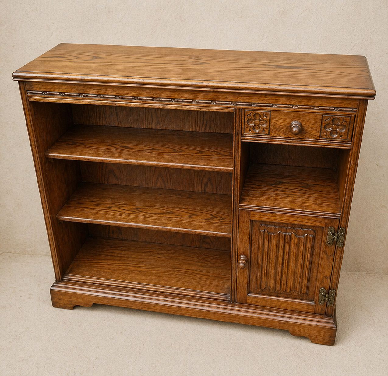 Edwardian Arts And Crafts Oak Glazed Bookcase Cabinet  J Haskin And Son photo Furniture