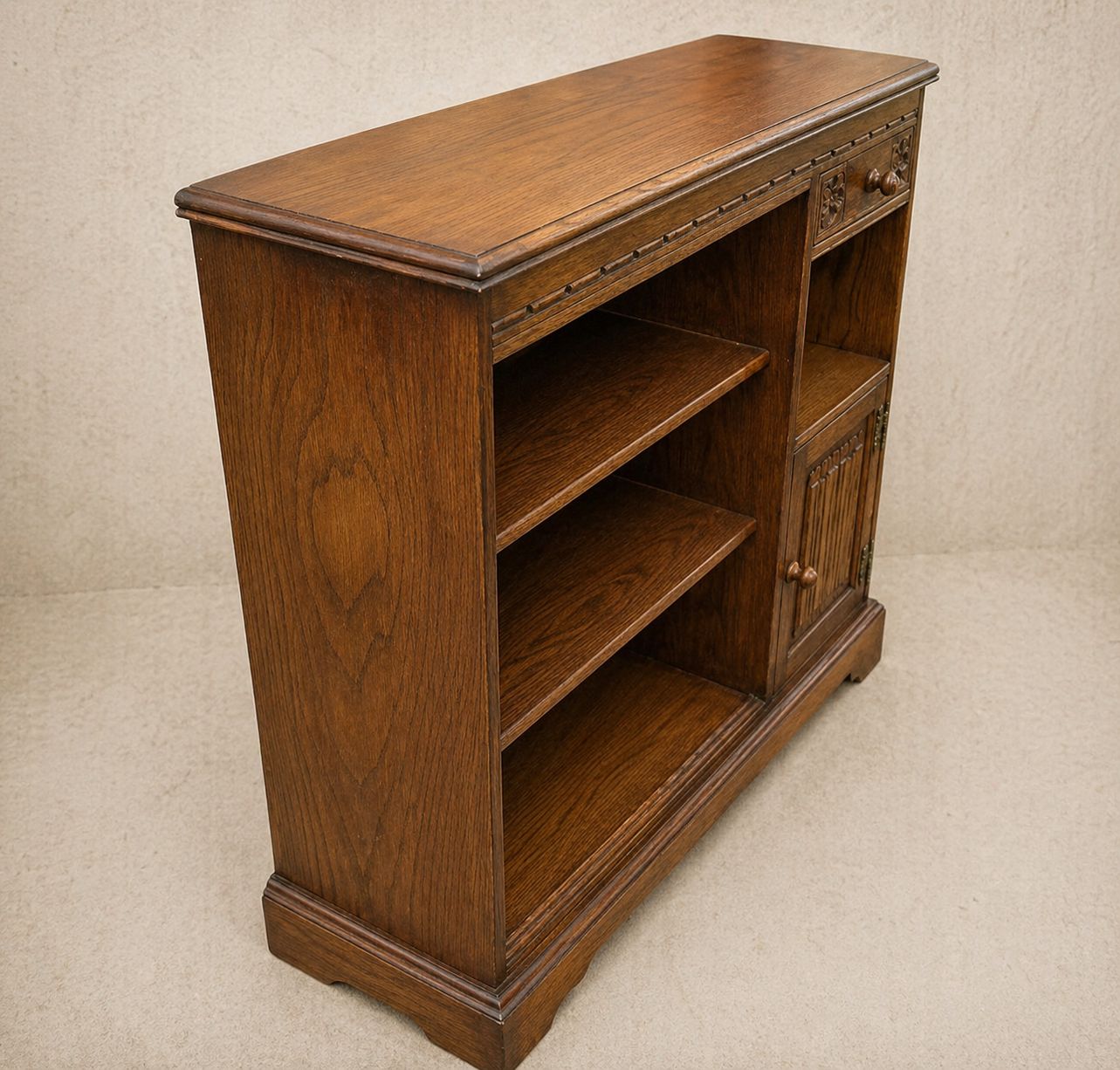 Edwardian Arts And Crafts Oak Glazed Bookcase Cabinet  J Haskin And Son photo 750.0