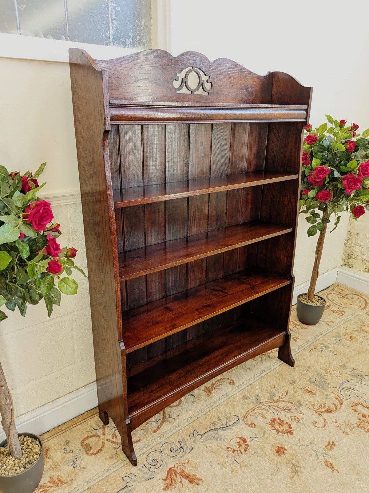 Vintage Oak Five Tier Bookcase photo 175.0