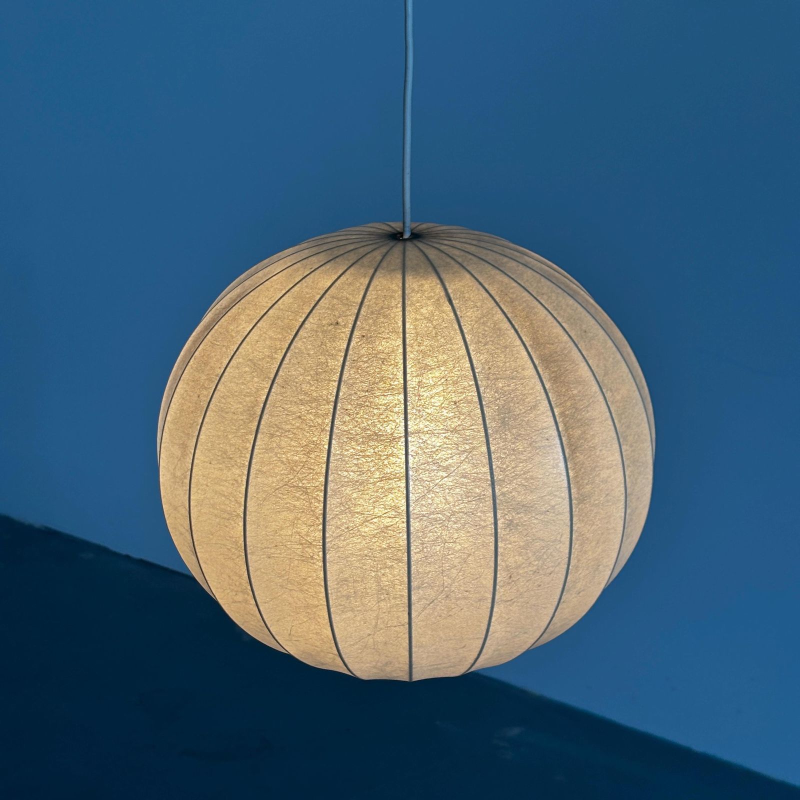 Mid Century Cocoon Pendant Lamp In Style Of Achille Castiglioni, 1960s photo for sale