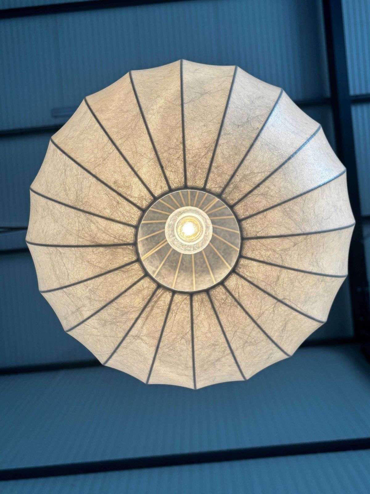 Lighting Mid Century Cocoon Pendant Lamp In Style Of Achille Castiglioni, 1960s photo