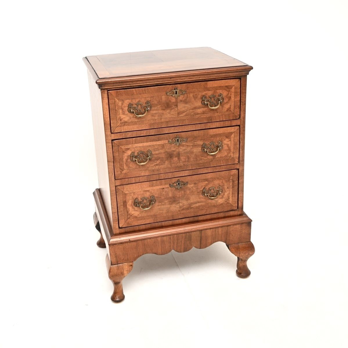 Antique Burr Walnut Chest On Legs