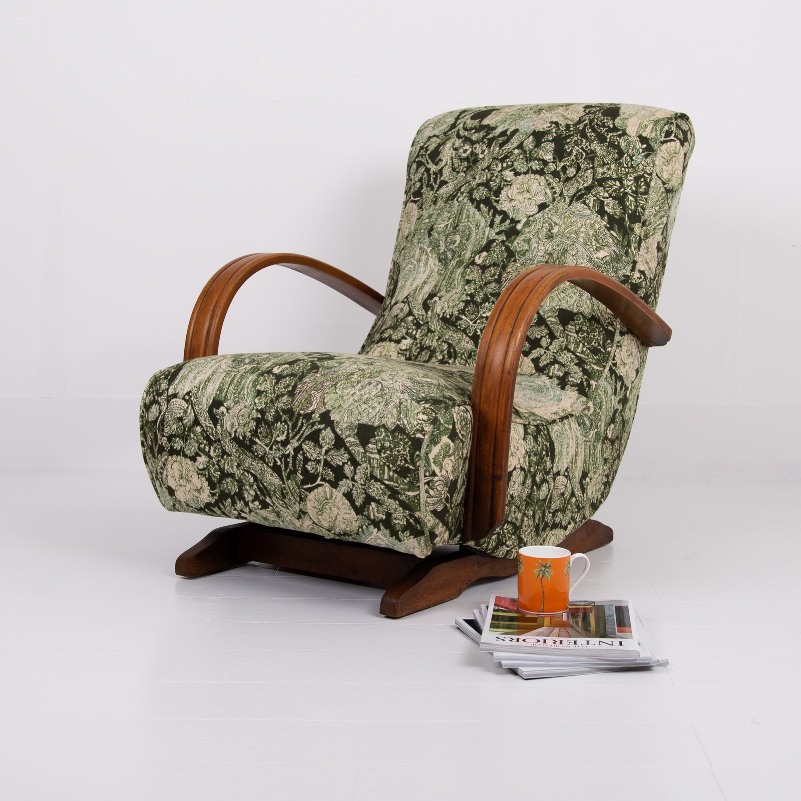 photo vinterior Art Deco Bentwood Armchair New Liberty Upholstery C1930