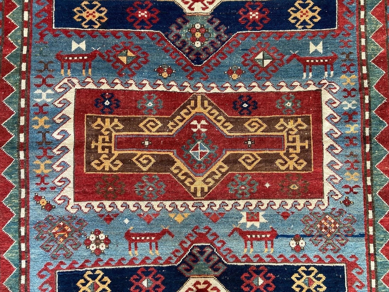 photo vinterior Antique Caucasian Kazak Rug 2.43m X 1.62m