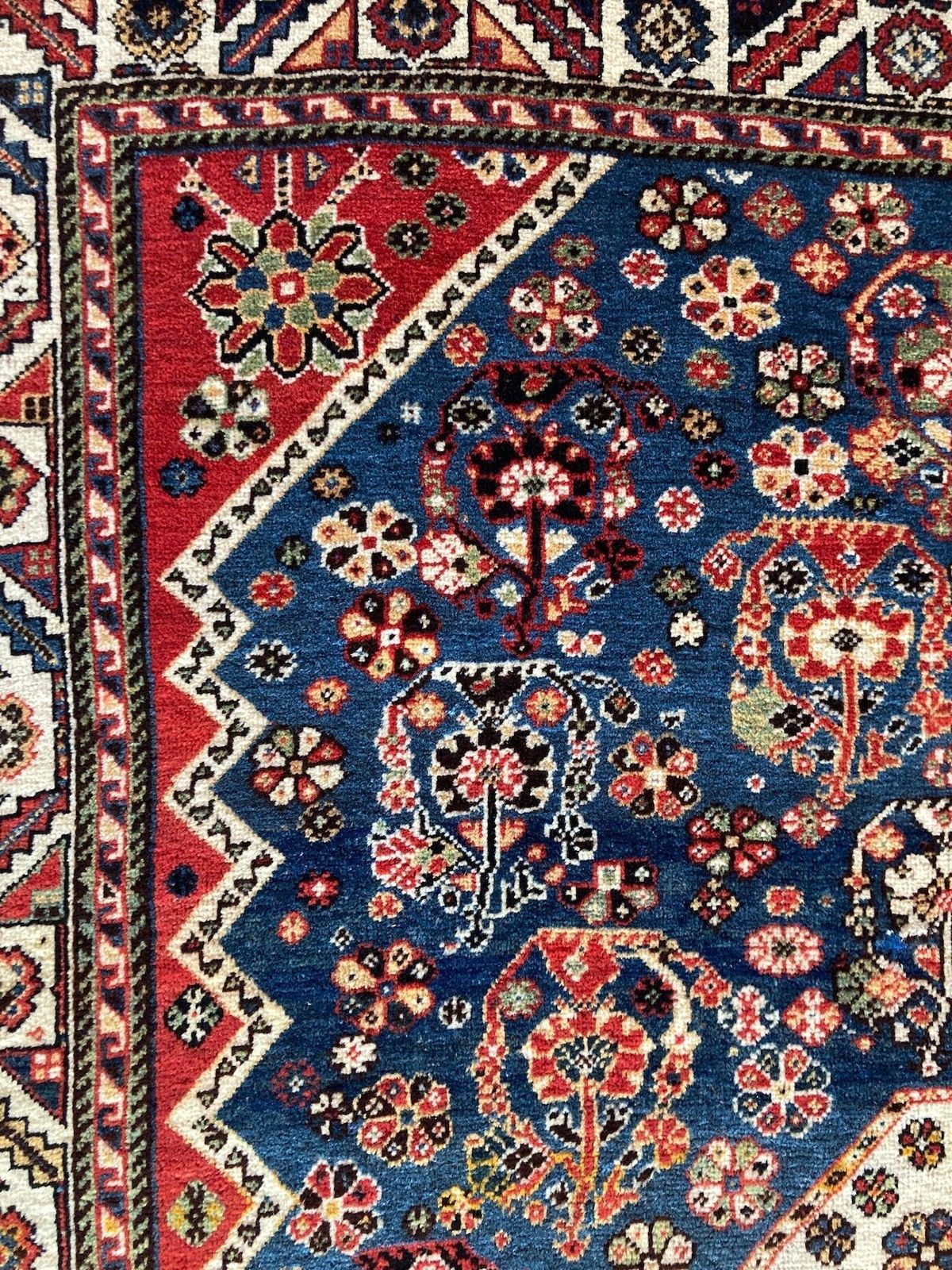 photo for sale Antique Qashqai Rug 1.86m X 1.27m