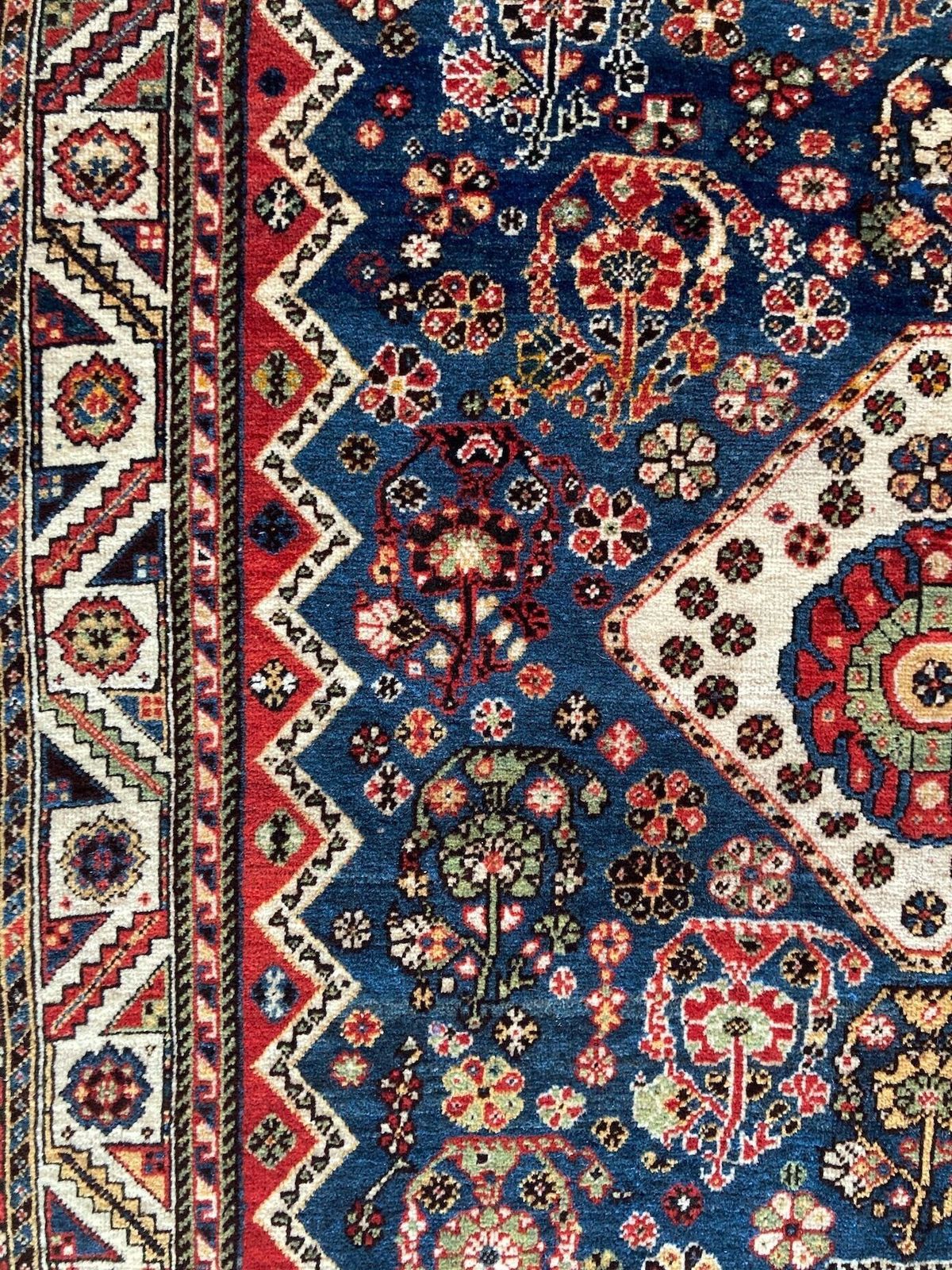Textiles Antique Qashqai Rug 1.86m X 1.27m photo